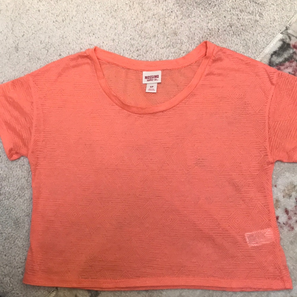 Girls Junior Mossimo Coral Crop Top